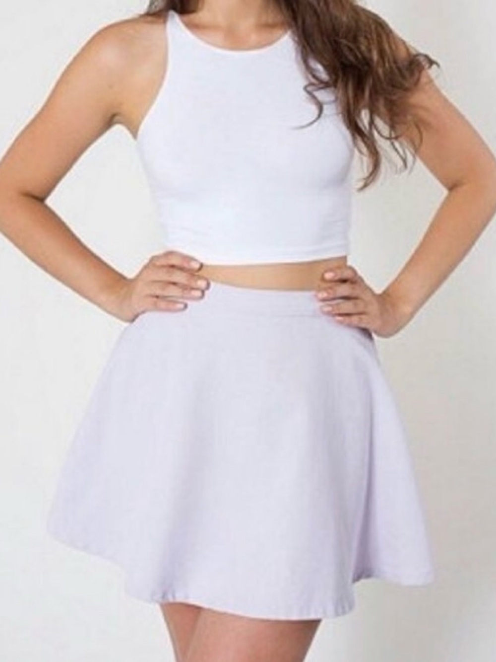American Apparel Light Purple Lavender Circle Denim Skirt